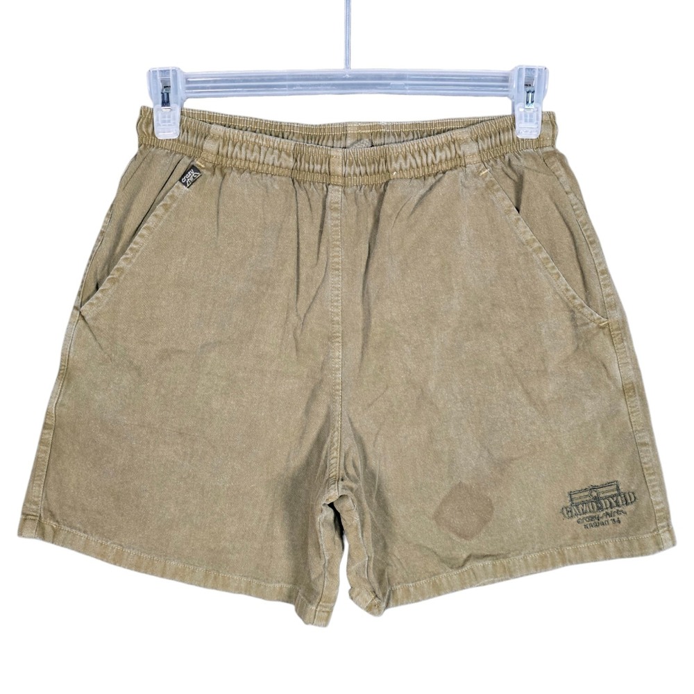 Vintage Crazy Shirts Shorts Mens Small Olive Green Camo-Dyed Cotton USA 6"